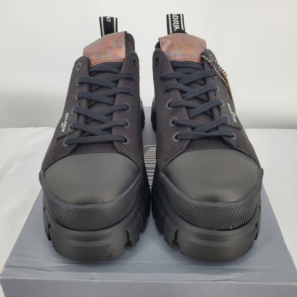 Palladium Womens 8 Revolt Lo TX Black/Black Platform Shoes 97243-010-M New - Picture 7 of 9